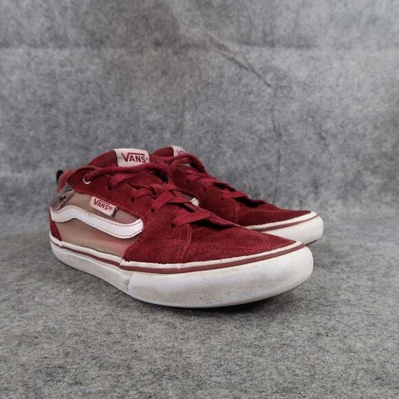 Vans Shoes Kids 3 Sneaker Filmore Skate Casual Leather Canvas Lace Up Active Red - Picture 1 of 15